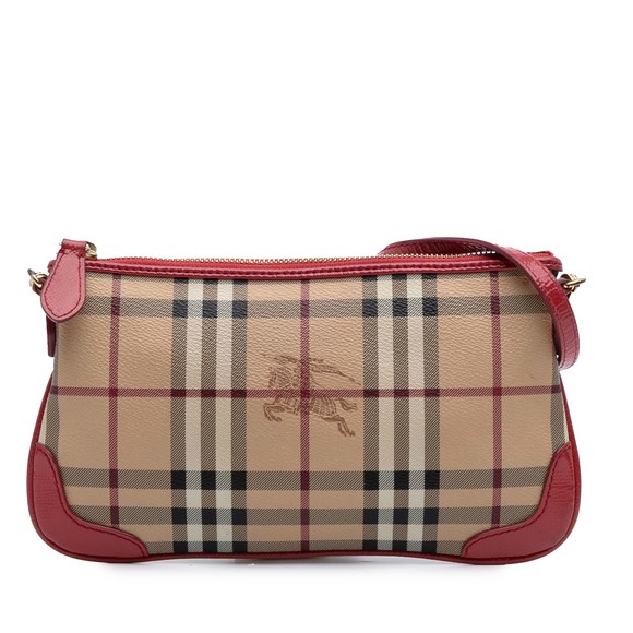 Pre-Loved Burberry Haymarket Check Coated Canvas Peyton Crossbody - Picture 1 of 10